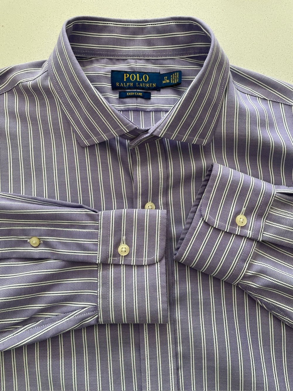 Polo Ralph Lauren - all cotton striped dress shirt Size 17”neck